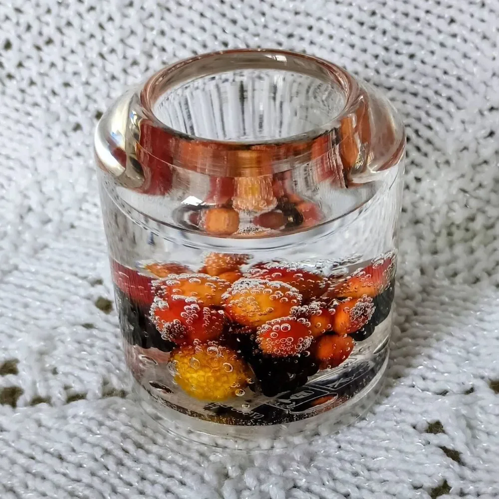 Gilde Dreamlight Traumlicht Glass Round Tealight Holder Floral Nature Small